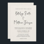 Convite Creme Tudo Em Um Casamento Minimalista De Manuscri<br><div class="desc">Creme Elegante Tudo Em Um Simples Cartão De Convite De Casamento Minimalista. Celebre o seu dia especial com esta elegante e bela carta de convite para casamento para embelezar a sua ocasião especial. Todos os textos estão pré-organizados para que você personalize fácil e rapidamente com seus próprios detalhes. Se você...</div>