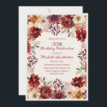 Convite Creme Watercolor aniversário de 30 anos Floral<br><div class="desc">Toque em 30 com elegância usando este convite de aniversário floral no outono. Apresentando flores de cor-de-água,  borrado e ouro,  este design é perfeito para festas de outono e celebrações de marcos.</div>