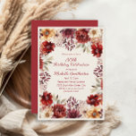 Convite Creme Watercolor aniversário de 30 anos Floral<br><div class="desc">Toque em 30 com elegância usando este convite de aniversário floral no outono. Apresentando flores de cor-de-água,  borrado e ouro,  este design é perfeito para festas de outono e celebrações de marcos.</div>