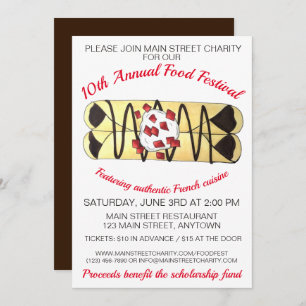Convite Crêpe Pancake França Festival de Comida Francês Cr