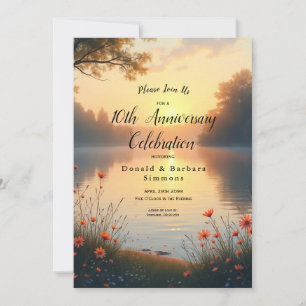 Convite Crepúsculo à Beira do Lago Sussurros junto à Água