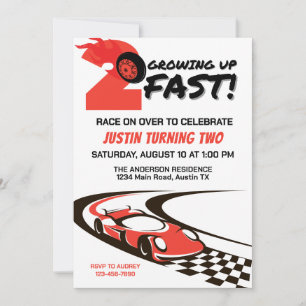 Convite Crescendo 2 Festa de aniversário rápida de segundo