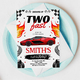 Convite Crescendo Dois Carro Race-Boy Aniversário