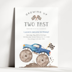 Convite Crescendo Dois Passageiros Rápidos De Monstro Azul