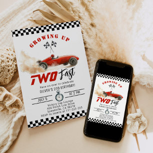 Convite Crescendo Dois segundo aniversário rápido de carro