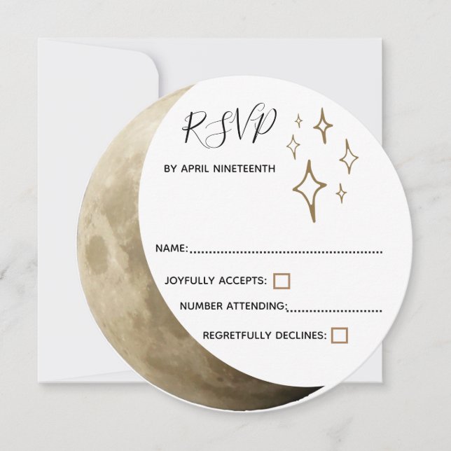 Convite Crescent Moon Wiccan Handfasting RSVP (Frente)
