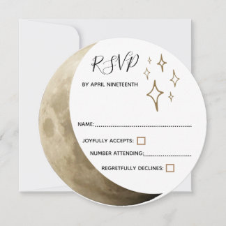 Convite Crescent Moon Wiccan Handfasting RSVP