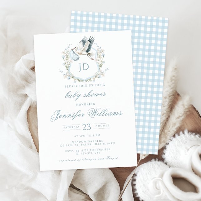 Convite Crest Azul com Storey e Flores Chá (Criador carregado)