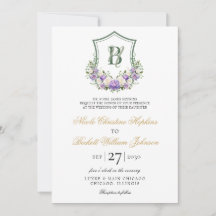 Crest Floral Branco Roxo Casamento