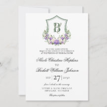 Crest Floral Branco Roxo Casamento