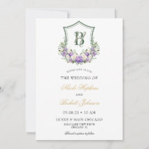 Crest Floral Branco Roxo Casamento