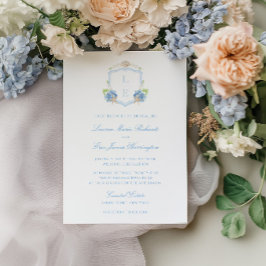 Convite Crest Monograma Costeiro Casamento