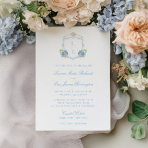 Convite Crest Monograma Costeiro Casamento