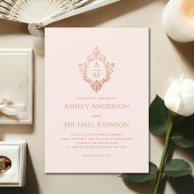 Crestas de Casamento Monograma Vintage Dourado Ros