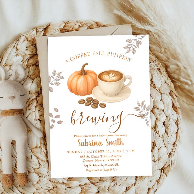 Convite Criação de canela Cozy Fall Pumpkin Chá de fraldas (Criador carregado)
