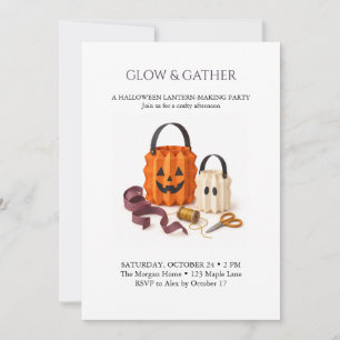 Convite Criação de Lanternas de Halloween Glow and Gather