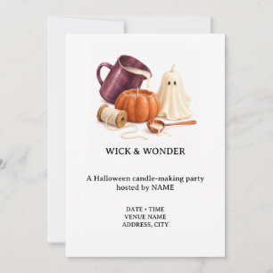 Convite Criação de Velas de Halloween Wick e Wonder