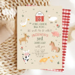 Convite Criador de animais agrícolas Gingham Barnyard Birt<br><div class="desc">Europeia: Um belo convite nostálgico e eterno de aniversário. As lindas cores rústicas do pastel ajustado qualquer estilo de festas como Ranch,  Farmhouse,  Petting Zoo ou Farm Animal Party. Concebido para corresponder à nossa coleção de temas "Animais de Criação".</div>