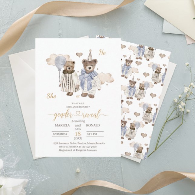 Convite Criador de aquarela ou sexo feminino revelam bebê (Criador carregado)