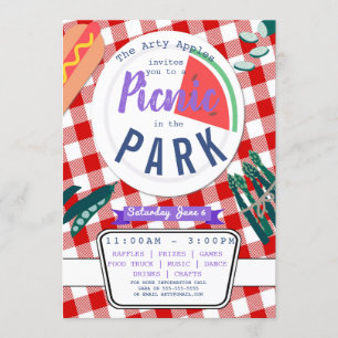 Convite Criador de fundos piquenique de beneficência Aniv