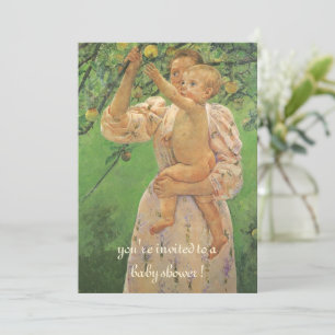 Convite Criança Colhendo Frutas por Cassatt Chá de Bebê Vi