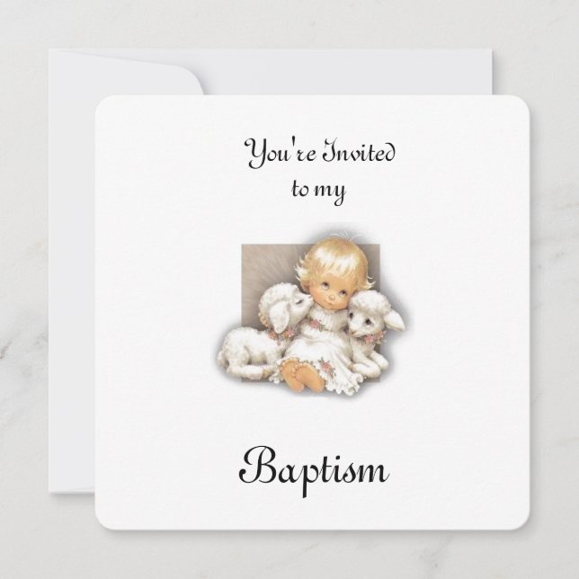 Convite Criança com cordeiro (Frente)