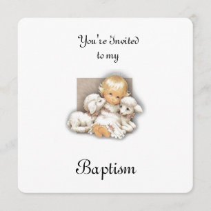 Convite Criança com cordeiro