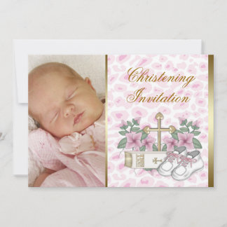 Convite Criança de Foto Rosa Leopard Baby Girl