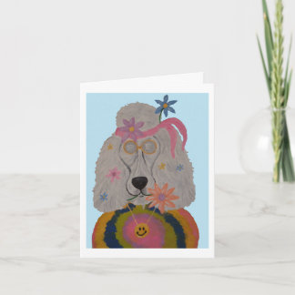 Convite Criança Flor Poodle Hippie