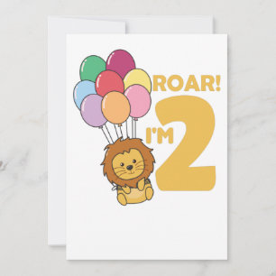 Convite Crianças 2. Aniversário Leão De 2 Anos Criança