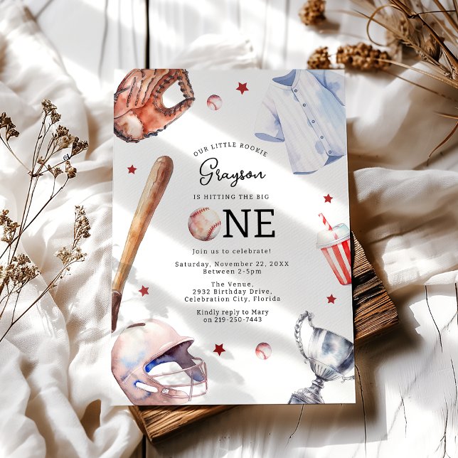 Convite Crianças Baseball Primeira Festa de aniversário (Criador carregado)