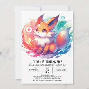 Convite Crianças Boho Fox Birthday
