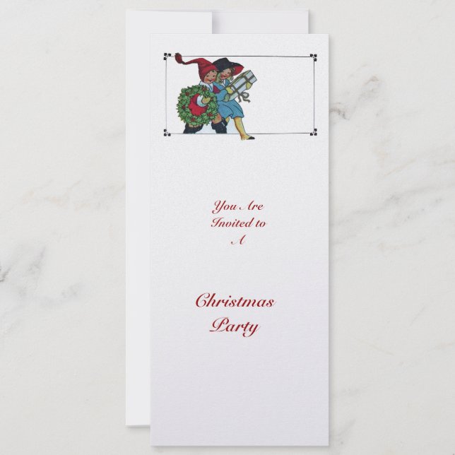 Convite CRIANÇAS COM PRESENTES DE NATAL - gelo (Frente)