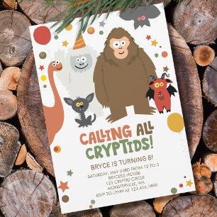 Convite Crianças Criptid Aniversário