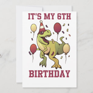 Convite Crianças de 6 anos de idade dinossauros aniversári