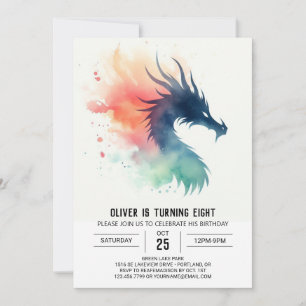 Convite Crianças de aniversário do dragão feroz
