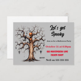 Convite Crianças de Árvore de Halloween Spooky