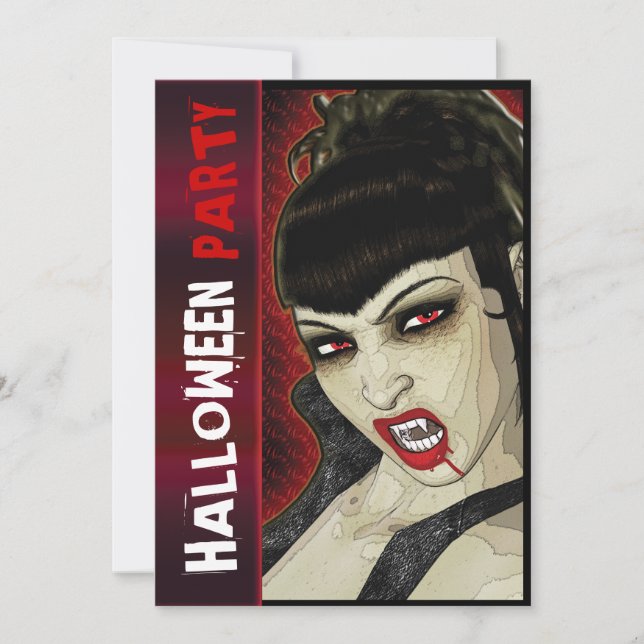 Convite Crianças de banda desenhada de festa de vampiro (Frente)