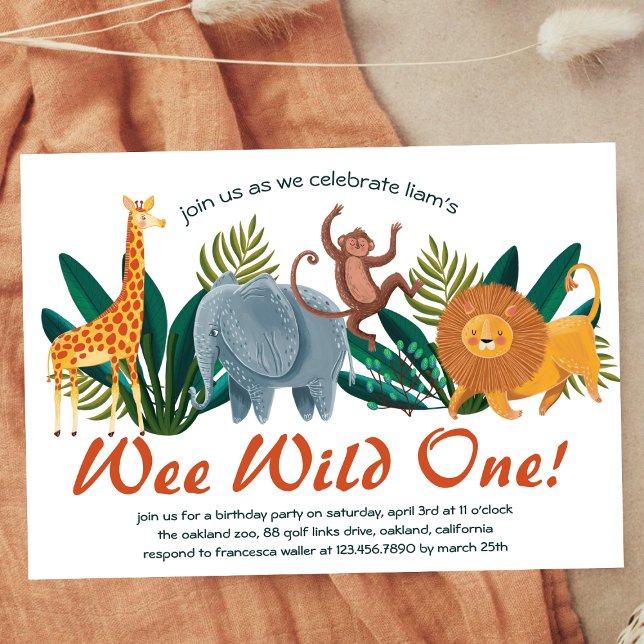 Convite Crianças de Festa de aniversário de Animais Safari (Criador carregado)