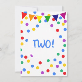 Convite Crianças de segundo aniversário de Pontos de Confe