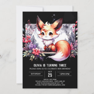 Convite Crianças divertidas Fox Aniversário digital