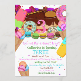 Convite Crianças doce doce sorvete QUALQUER festa de anive