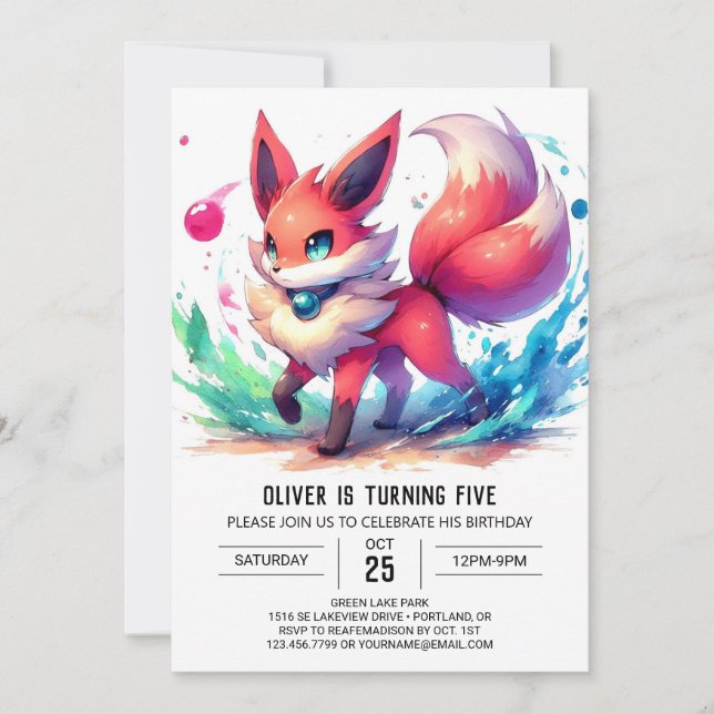 Convite Crianças Encantadas Fox Birday (Frente)
