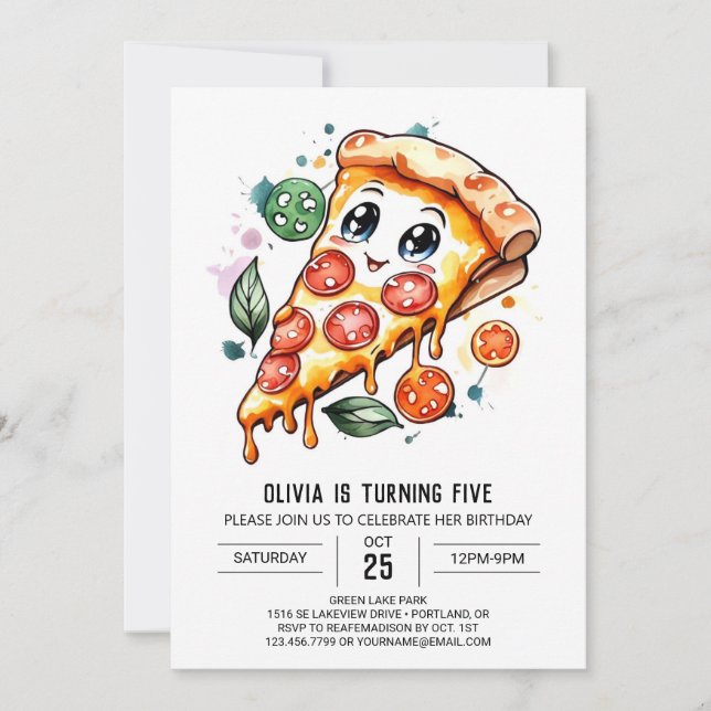 Convite Crianças Encantadas Pizza Aniversário (Frente)