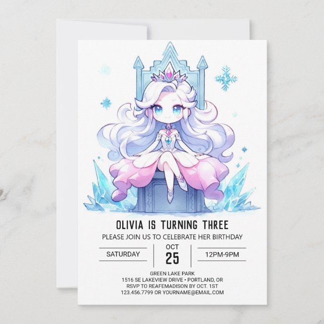 Convite Crianças Encantadas Princesa Aniversário (Frente)