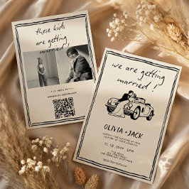 Convite Crianças Estão Casando Código QR de Foto Casamento
