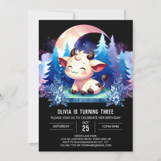 Convite Crianças fazendas Vêm Aniversário (Frente)