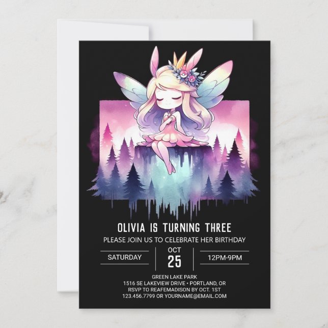 Convite Crianças Felizes Fada Aniversário (Frente)