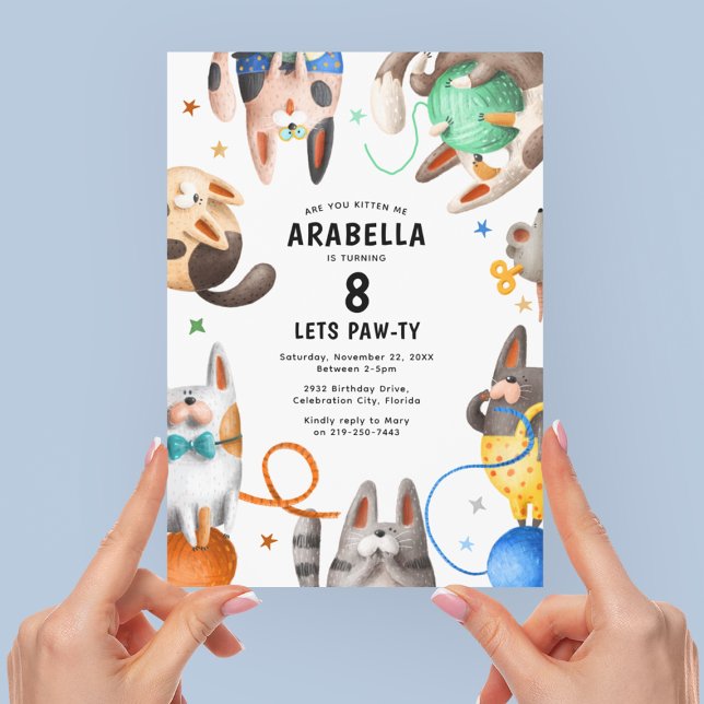 Convite Crianças, Festa de aniversário de gato (Criador carregado)