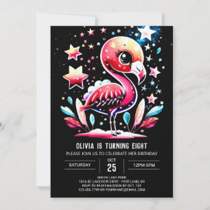 Convite Crianças Flamingo Bohemian Birthday